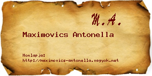 Maximovics Antonella névjegykártya